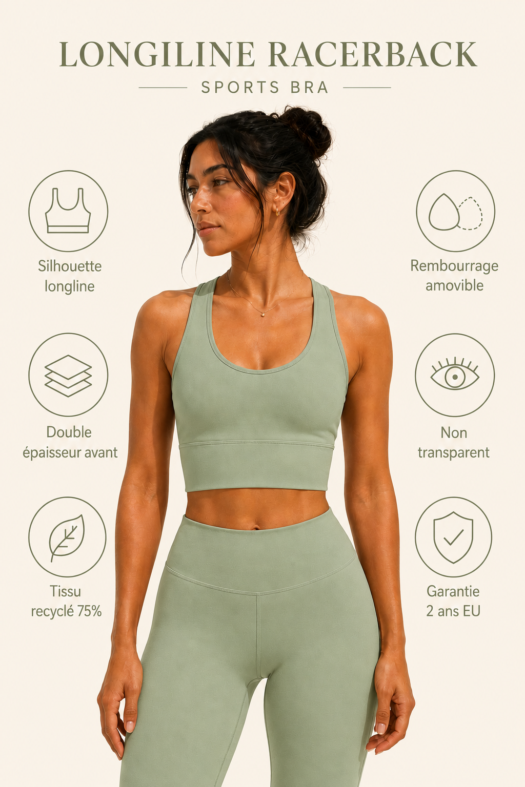 Recycled Longline Sports Bra
